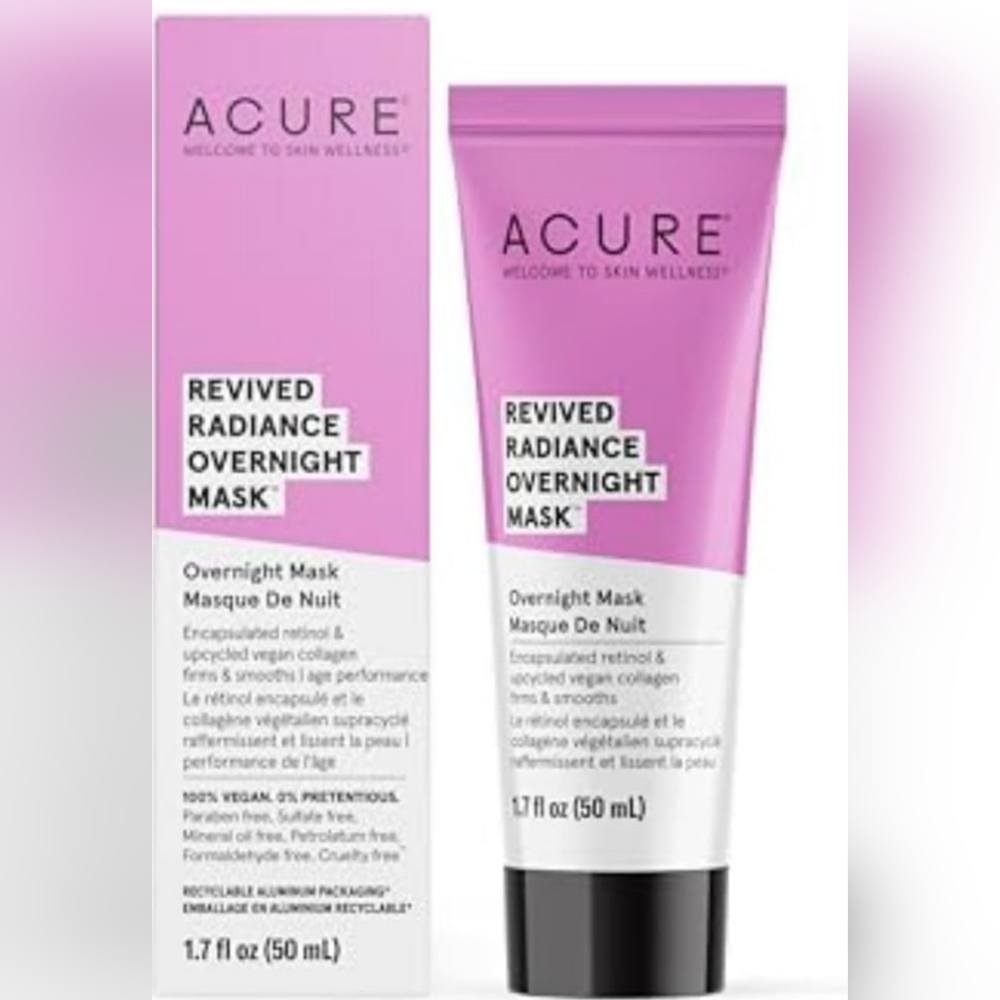 Acure Revived Radiance Overnight Mask, for Fine Lines, Wrinkles & to Restore Ove